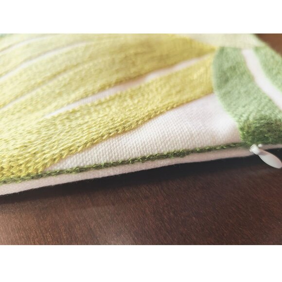 Modern Pillow Cover Embroidered Leaf Decorative Throw Case Spring Summer Decor - Picture 11 of 11